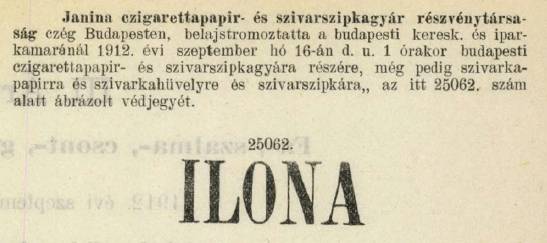 1912.09.16. Ilona papír és hüvely