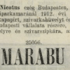 1912.09.16. Marabu papír és hüvely