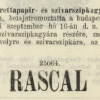 1912.09.16. Rascal papír és hüvely