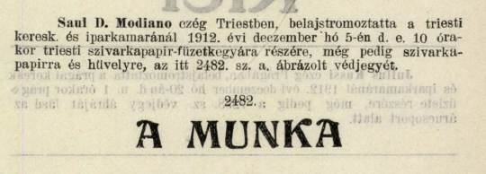 1912.12.05. A munka papír és hüvely