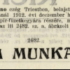 1912.12.05. A munka papír és hüvely