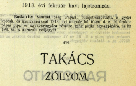 1913.02.10. Takács, Zólyom pipa