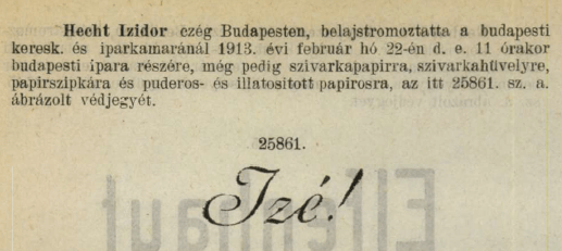 1913.02.22. Izé! papír és hüvely