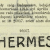 1913.04.03. Hermes papír és hüvely
