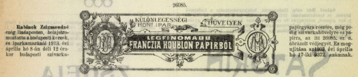 1913.04.08. Franczia Houblon 1913.04.08. Franczia Houblon