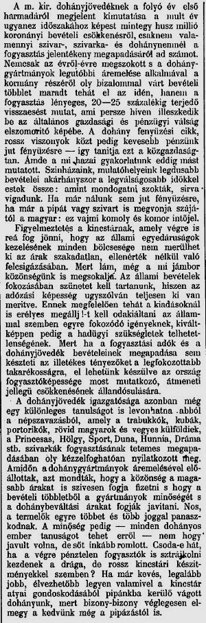 1913.07.26. Jövedéki kimutatás
