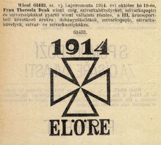 1914.10.19. Előre 1914. papír és hüvely