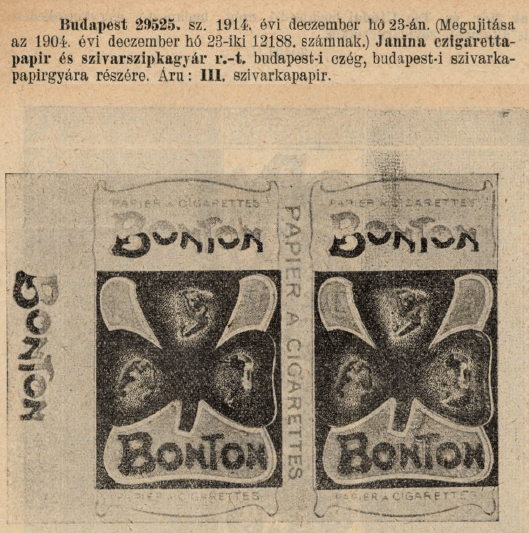 1914.12.23. Bonton cigarettapapír