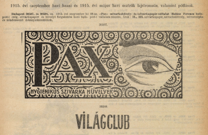 1915.09.23. Pax és Világclub