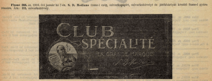 1916.01.07. Club Spécialité hüvely