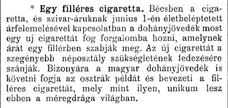 1916.06.18. Egy filléres cigaretta
