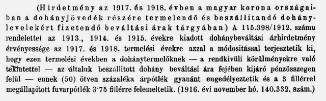 1916.11.30. Beváltási árak