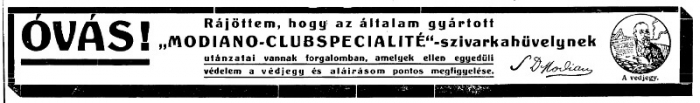 1917.05.19. Modiano reklám