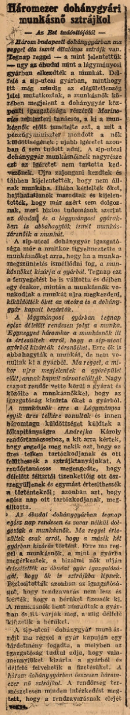 1917.09.08. Dohánygyári sztrájk
