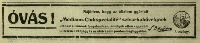 1917.11.23. Modiano reklám