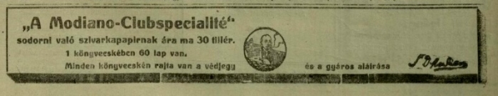 1917.12.05. Modiano reklám