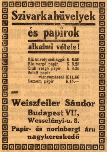 1918.04.13. Papírok, hüvelyek 1918.04.13. Papírok, hüvelyek