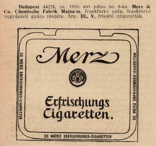 1918.07.04. Merz üdítő cigaretta