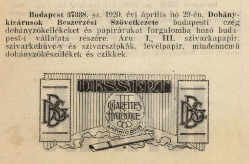 1920.04.29. Dessert papír és hüvely 1920.04.29. Dessert papír és hüvely