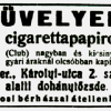 1920.08.15. Cigarettahüvelyek