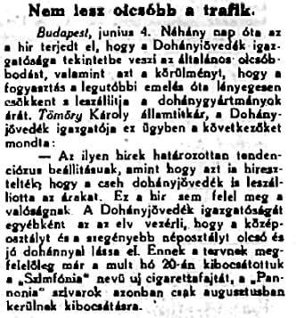 1921.06.05. Nem lesz olcsóbb a trafik