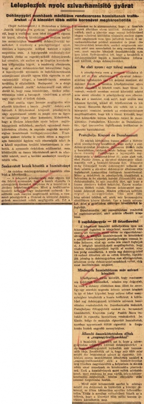 1921.10.30. Hamis szivarok