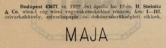 1922.04.12. Maja papír és hüvely