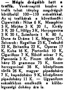 1922.09.26. Mégis drágább lett