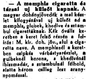 1923.07.15. Megújuló cigaretták