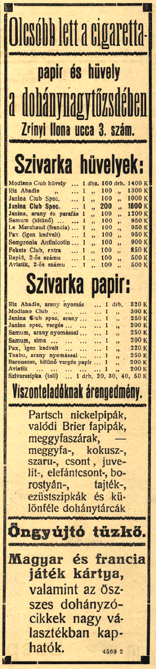 1923.10.17. Papírok és hüvelyek