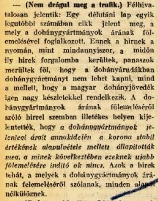 1924.09.27. Nem drágul a trafik
