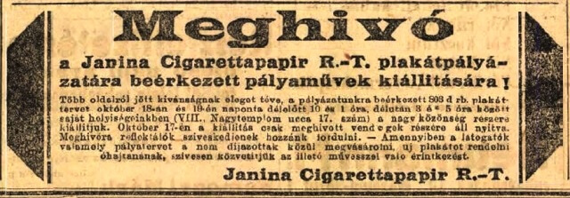 1924.10.12. Janina plakátpályázat