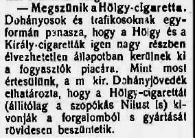 1925.09.22. Megszűnik a Hölgy