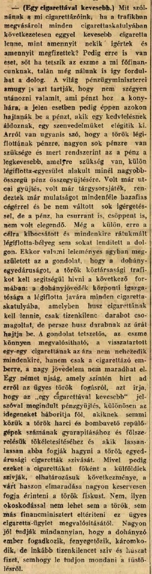 1926.12.30. Kevesebb cigaretta
