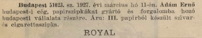 1927.03.11. Royal szipka