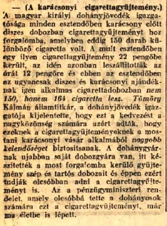 1927.11.16. Mintagyűjtemény