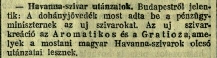 1927.12.04. Havanna-szivar utánzatok