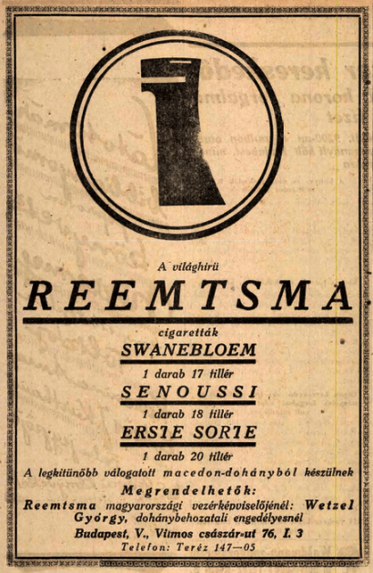 1927.12.08. Reemtsma cigaretták