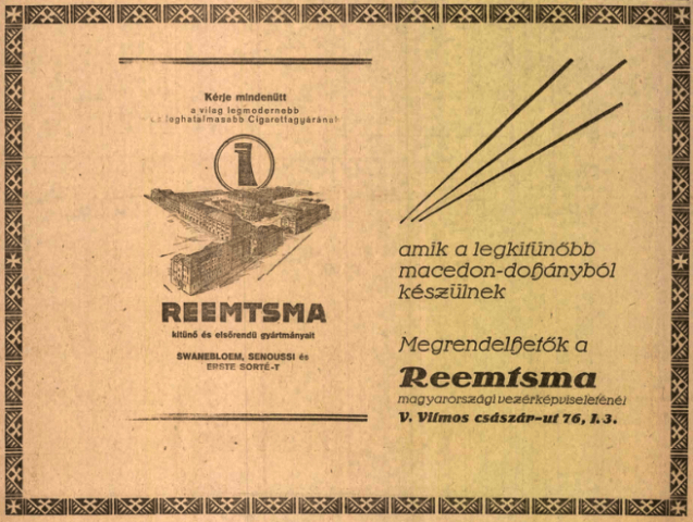 1927.12.15. Reemtsma cigaretták