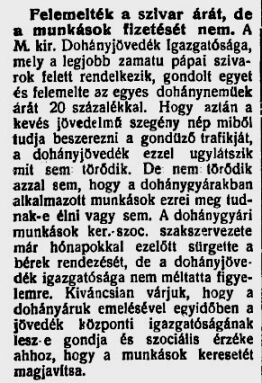 1927.12.18. Csak a szivar ára nő