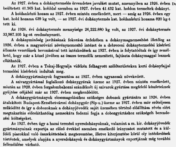 1926. A dohányipr helyzete