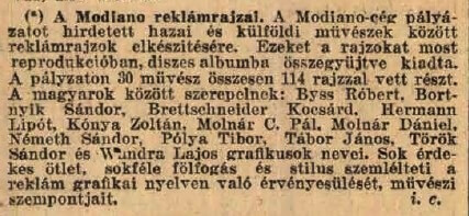 1928.04.15. A Modiano reklámrajzai