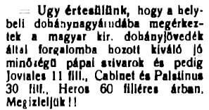 1928.08.17. Pápai szivarok