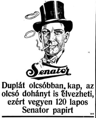 1928.10.16. Senator cigarettapapír