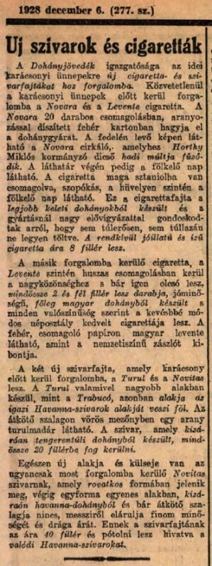 1928.12.06. Új dohánytermékek