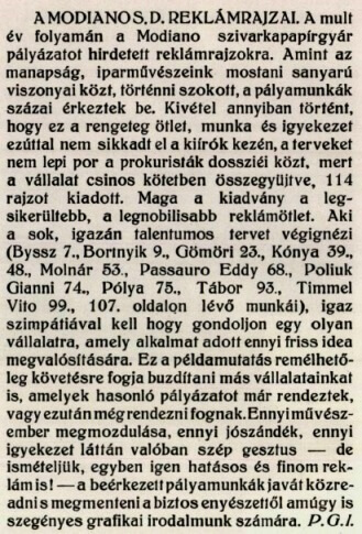 1928. A Modiano reklámrajzai