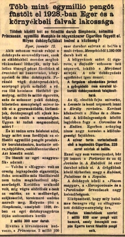 1929.01.13. Dohányfogyasztás