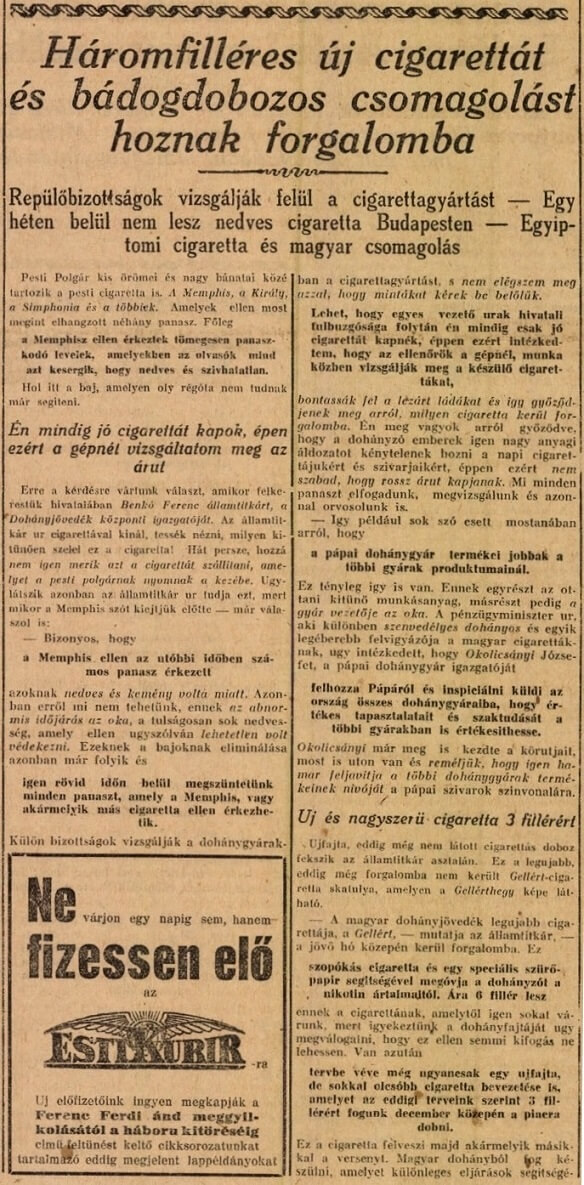 1929.07.19. Gellért cigaretta