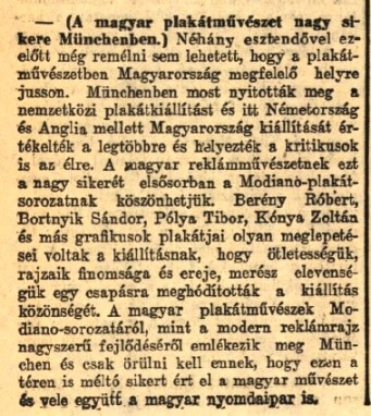 1929.09.11. Magyar plakátművészet