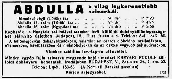 1930.04.06. Abdulla cigaretták